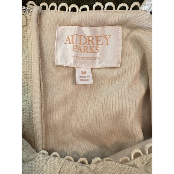 Francesca's Connie Ruffle Strap Corset Top Linen Cream Mini Dress Size M Medium - Picture 8 of 8